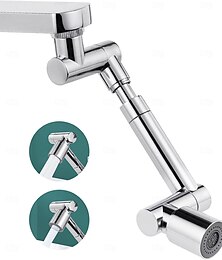 levne -Otočný prodlužovací nástavec pro perlátor baterie s úhlem otočení 1440°, masivní mosaz, 2 režimy proudu, otočná přípojka na kohoutek odolná proti stříkající vodě pro umyvadlo v koupelně