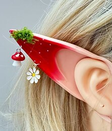 Недорогие -2 пары сережек-каффов на Хэллоуин в виде эльфа, синие и красные, для детей, взрослых, женщин, девочек, для рождественских выступлений и вечеринок на Хэллоуин, простые костюмы на Хэллоуин