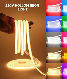 お買い得  -1m 2m 5m COB LEDストリップ 288 LED/m 220V EUプラグ RA90 ネオンサインテープ ホワイト ナチュラル ピンク レッド キッチン照明用