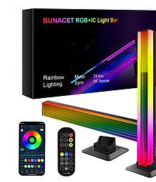 Χαμηλού Κόστους -Λωρίδα φωτισμού RGB LED, μπάρες φωτισμού RGB IC με συγχρονισμό μουσικής, φωτισμός περιβάλλοντος με τροφοδοσία USB, οπίσθιος φωτισμός τηλεόρασης παιχνιδιών με αλλαγή χρώματος τηλεχειριστηρίου για