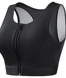 levne -Dámské Sportovní podprsenky Kulatý výstřih Svoboda Ultra Stretch Prodyšné Přední zip Bez rukávů Sportovní Pevná barva Vrchní část oděvu Pro Cvičení v tělocvičně Chůze Běh Těsný střih Větší velikosti
