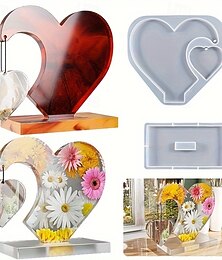 preiswerte -Große Herz-Display-Harz-Silikon-Gießform 1Set, DIY-Foto-Herz-Form-Silikonform für Wohndekoration, Hochzeitsornament, Abschluss-Souvenir