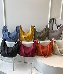 economico -Borsa a tracolla in nylon tinta unita da donna, impermeabile, leggera, casual, elegante, di alta qualità, resistente e alla moda, per tutti i giorni