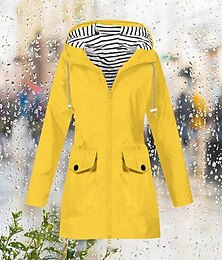 economico -Per donna Trench Caldo Confortevole Cerniera Tasca Moda All'aperto Semplice Uscire Weekend Cerniera Regolare Con Cappuccio Vestibilità regolare Manica Lunga Capispalla Nero Giallo Rosa Autunno Inverno