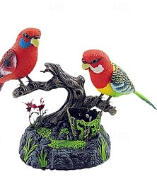 abordables -Oiseau gazouillant activé par le son, jouet interactif, oiseaux électriques, perroquets parlants, animaux électroniques, décoration de bureau, porte-stylos, jouets pour enfants