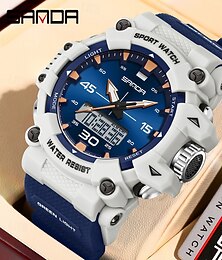 economico -Sanda 6291 orologio sportivo da uomo al quarzo elettronico antiurto impermeabile calendario luminoso orologi digitali casual