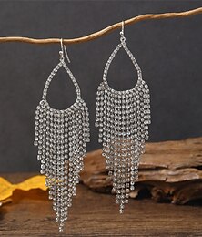 abordables -Boucle d'Oreille Créoles Le style rétro Géométrique Lustre Goutte ancien Mode Des boucles d'oreilles Bijoux Blanche Pour Mariage Soirée 1 Paire