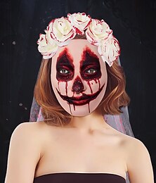 Недорогие -Зомби Призрачная невеста День всех святых Маски Корона с вуалью Ужас Страшный костюм Жен. Хэллоуин Карнавал Выступление Для вечеринок Легкие костюмы на Хэллоуин Одеваемся