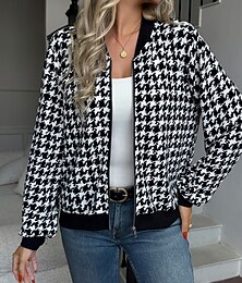 levne -Dámské Neformální bunda Pohodlné Prodyšné Zip Tisk Na běžné nošení Pepito Dovolená ulice Ležérní Denní nošení Zip Standardní Stojáček Běžný Dlouhý rukáv Svrchní oděvy Černošedá Černá Léto Jaro