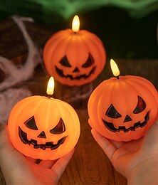 economico -1 pz 9,5 * 7,6 cm zucca sorridente di Halloween led candela elettronica luce interna ed esterna ristorante camera da letto festa festival atmosfera luce decorativa ornamento luce piccola luce