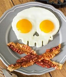 お買い得  -ハロウィンホラースカル目玉焼き型シリコン製朝食メーカークリエイティブフクロウ型パンケーキ型面白いウサギデザインノンスティックキッチン調理ツール子供大人用