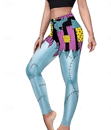 abordables -Collants pour femmes Halloween Leggings Shorts anti-frottements Punk Casual Pantalon taille haute pleine longueur Impression graphique Coupe haute Confort Respirant Haute élasticité Quotidien Vacances Festival Noir Bleu royal Bleu