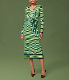 abordables -Robe portefeuille extensible à motifs géométriques 3D