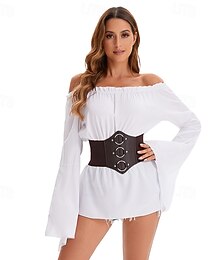 levne -Středověké Renesanční Steampunk Polední Halenka / košile Fancy kostým Pásek Pirát Viking Maškarní kostým Dámské Pirát předvečer Všech svatých Karneval Výkon LARP Ren Faire Dospělí Tričko Pásek