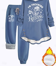 economico -Per donna Quotidiano Felpa con Cappuccio Manica Lunga Con Cappuccio Grafico Lettera Coulisse Stampato Casuale Quotidiano Rosa Blu Grigio Autunno Vestibilità comoda