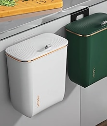 economico -cestino rettangolare da parete con coperchio antiodore, grande capacità, cestino in plastica resistente per cucina, bagno, camera da letto &uso commerciale