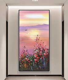 abordables -Mintura fait à la main texturé fleur paysage peintures à l'huile sur toile art mural décoration moderne abstrait image pour la décoration intérieure roulé sans cadre peinture non étirée