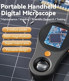 billiga -500x förstoringsbart handhållet digitalt mikroskop med supermakroobjektiv för underhåll/svetsning/vetenskaplig forskning/testning