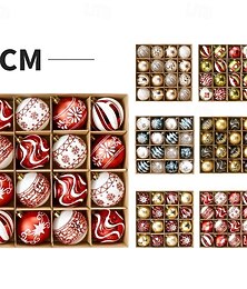 abordables -Lot de 16 boules de Noël décoratives, 6 cm/2,36 pouces, style européen, peintes à suspendre