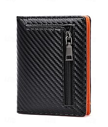 preiswerte -RFID-blockierende Lederbrieftasche für Herren mit großem Fassungsvermögen – schmales, zweifach faltbares Kartenetui mit 7 Kartenfächern, Ausweisfenster, Bargeldfach und Münzfach mit Reißverschluss für Alltag und Reisen