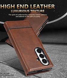 Недорогие -телефон Кейс для Назначение SSamsung Galaxy Z-образный сгиб 7 Z-сгиб 6 Z Fold 5 Z Fold 4 Кейс на заднюю панель Разъем для карты Защита от удара Ретро ТПУ Кожа PU