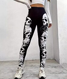 levne -Dámské Sportovní kalhoty Legíny na jógu Zaštíhlující Vysoký pas Sportovní Pilates Běh Spodní část oděvu Tisk Černá Podzim Sportovní Sportovní oděvy