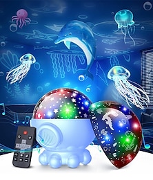 abordables -Projecteur de lumière nocturne océanique, lumières de Noël, décoration de chambre pieuvre, jouets pour enfants, rotation à 360°, océan et étoiles &Projection lunaire, 17 modes d'éclairage, 9