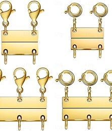 abordables -Fermoir de superposition de collier 4 pièces - séparateur en or 18 carats pour superposition, fermoirs et fermetures multiples magnétiques pour rallonge de chaîne pour femmes