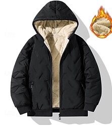 abordables -Niños Chico Chaqueta con capucha Chaqueta acolchada Ropa de calle Color sólido Manga Larga Cremallera Abrigo Exterior Diario Negro Gris Invierno 4 años +