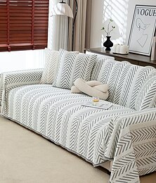 ieftine -1 husă de canapea simplă cu model herringbone, husă de canapea la modă și luxoasă, protector decorativ pentru mobilă, antiderapantă, rezistentă la praf, rezistentă la zgârieturi de pisici, husă de