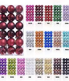 ieftine -36 buc globuri de Crăciun, ornamente cu bile, 3 cm, decorațiuni de Crăciun din plastic, DIY, ornamente agățate pentru brad, forme unice, decor pentru petreceri de sărbători