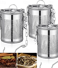 economico -grande infusore per tè sfuso, colini in acciaio inox e filtro a maglia extra fine per spezie con gancio a catena e coperchio
