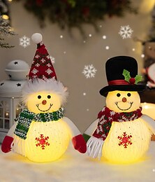 economico -pupazzo di neve di Natale illuminato, decorazione da tavolo a LED per finestre, decorazioni per interni, accenti per feste in cucina e casa, Natale invernale