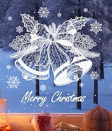 ieftine -Autocolante de fereastră de Crăciun, decorațiuni de sărbători, clopoțel alb, fulg de nea, adezive statice reutilizabile, autocolante neadezive pentru ferestre, ușă de sticlă, decor festiv pentru casă,