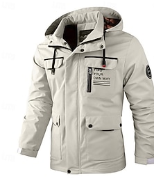 economico -Per uomo Cappotto invernale Giacca invernale Giacca sportiva Impermeabile Esterno Campeggio e hiking Impermeabile Antivento Cerniera Tasche Autunno Inverno Tinta unica Di tendenza Streetwear Con