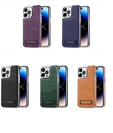 economico -telefono Custodia Per iPhone 16 15 14 Pro Max Plus 13 Pro Max Copertura Posteriore Cavalletto Resistente agli urti Retrò TPU Pelle PU