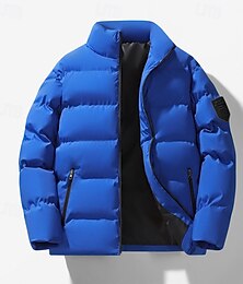 economico -Per uomo Cappotto Invernale Giacca imbottita Giacca Imbottita Tasca Cotone Vacanza Abbigliamento quotidiano Data Regolare Moda Casual Confortevole Calore Termico Inverno Colore Solido / Tinta Unita
