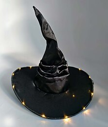 levne -Čerodějnice předvečer Všech svatých Klobouky Svítí ve tmě. Rozsvítí se LED Dětské Dospělé Dámské Dívčí předvečer Všech svatých Karneval Výkon Párty Jednoduché Halloweenské kostýmy Oblékněte se