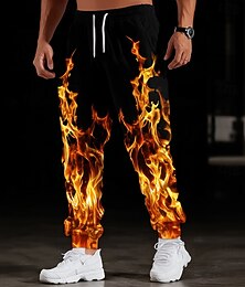 abordables -Homme Illusion d'optique Éclair Flamme Joggings Pantalon Jogger Pantalons Taille Moyenne Taille élastique à cordon Occasionnel Jogging Vêtements de rue Entraînement Pantalon de survêtement athlétique
