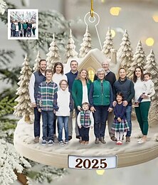 halpa -Personoitu perhevalokuva joulukoristeet akryyli 2d räätälöity joululahjaidea perheelle/parille joulukuusenkoristeet koriste riippuva riipus