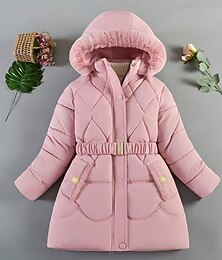 preiswerte -Kinder Mädchen Daunenjacke Einfarbig Mode Tasche Schule Mantel Oberbekleidung Ab 4 Jahren Herbst Schwarz Rosa Rote