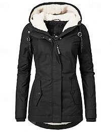 voordelige -Dames Fleecejack Vrijetijdsjas Houd Warm Comfortabel Vetoketju Zak Modieus Buiten Effen Uitgaan Weekend Rits Normaal Capuchon Normale pasvorm Lange mouw bovenkleding Zwart Wijn Groen Herfst Winter