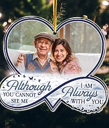 baratos -Enfeites fotográficos de Natal personalizados, memorial personalizado, perda de um ente querido, estou sempre com você, decoração de árvore de Natal, decoração de Natal, pingente pendurado