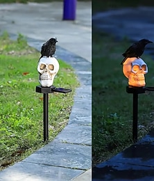 voordelige -zonnehars halloween ronde pompoen hoge hoed pompoenbril pompoen spook tovenaar pompoen kattenkop spook scherpe hoed spookmantel kat kraai skelet buiten binnenplaats decoratie sfeer licht