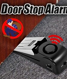 お買い得  -ドアストッパーアラーム ポータブルセキュリティドアウェッジ侵入者警報装置 旅行 ホテル 家庭用安全ドアブロッカー 盗難防止 ドアストッパー 振動作動 大音量警報システム