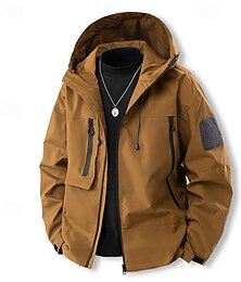 economico -Per uomo Giacca Sportiva Giacca da Escursionismo Giacca antivento Sport all'Aperto Casuale Impermeabile Giacca a Vento Cerniera Tasca Primavera & Autunno Tinta unica Attivo Con Cappuccio Regolare