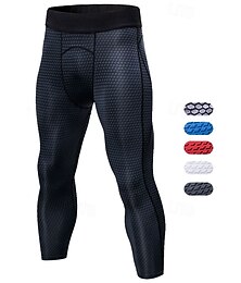 baratos -Homens Calças de compressão Calças de Compressão Camada de base esportiva 3D Cintura Alta Calças Roupa Esportiva Ginásio Dar certo Outono Secagem Rápida Academia Basquete Esportivo Normal Roupa de