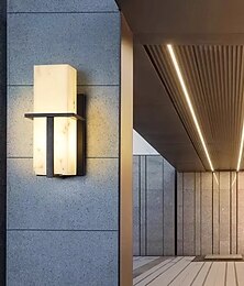 abordables -Applique murale LED d'extérieur design ligne éclairage étanche applique murale intérieure en marbre chambre moderne lumière blanche chaude 1 pièce