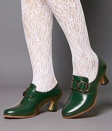 ieftine -Tocuri retro maro din piele ecologică pentru femei – pantofi cu cataramă inspirați din anii 1930 pentru ținute elegante de birou și ținute în stil vintage