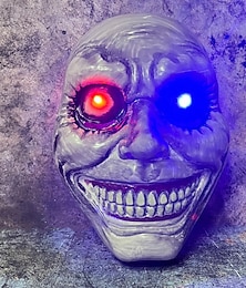 abordables -1 masque lumineux à LED pour Halloween, 25 x 18 cm, accessoire de maquillage pour fête effrayante
